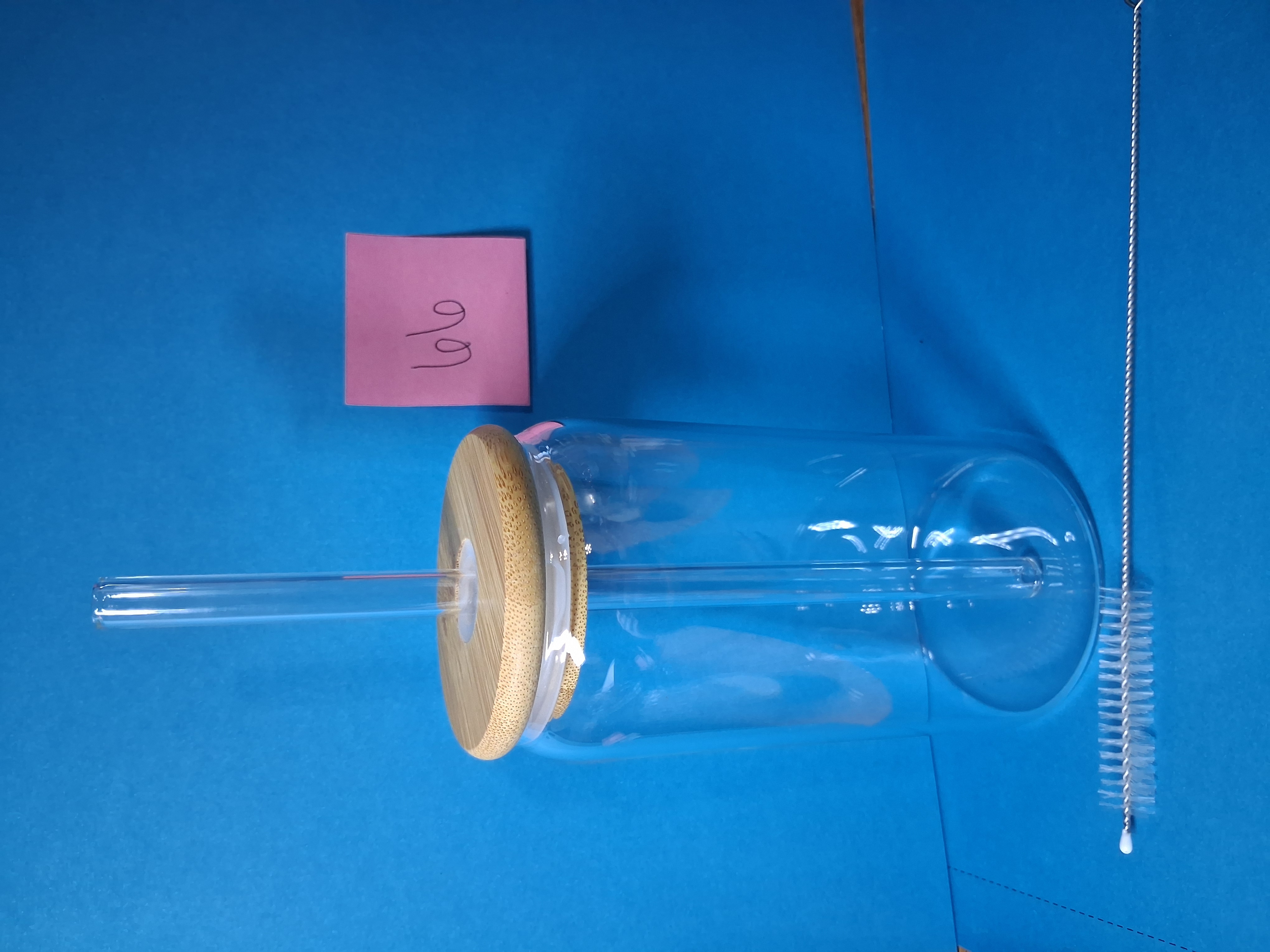 Clear Glass Can Cup — INV 66: 18.6oz/550ml with Bamboo Lid, Glass Straw & Brush (6 pcs)